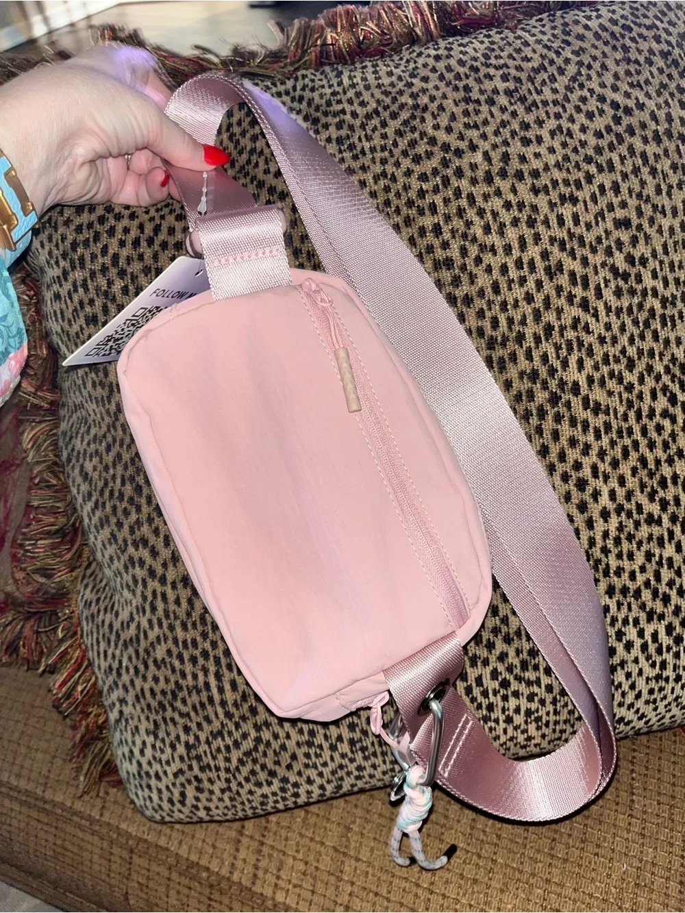Iris & Rainbow Light Pink Quilted Crossbody